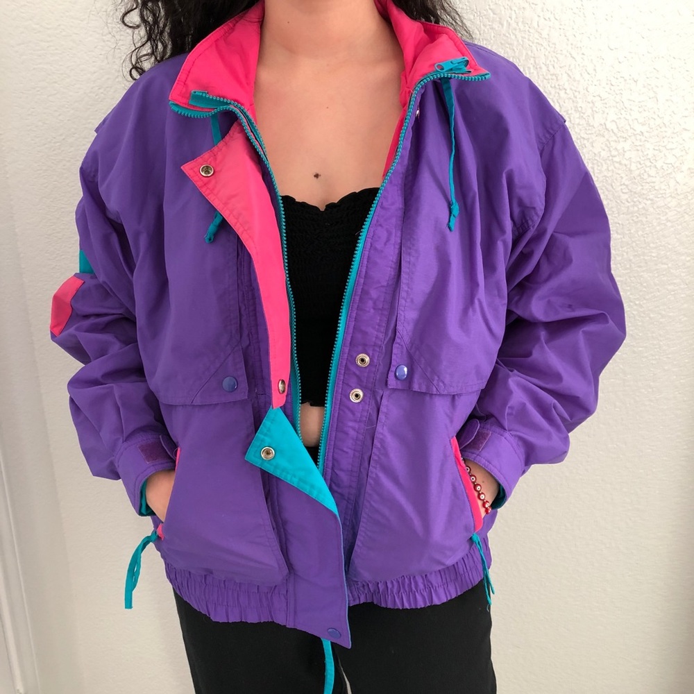 Vintage 80s colorblock windbreaker